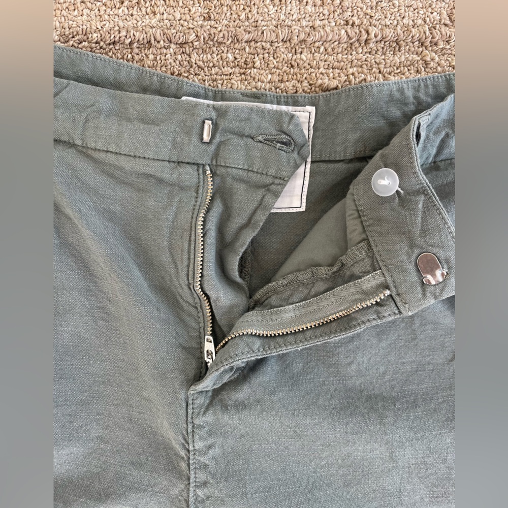 NWOT Frank and Eileen Waterford 4.5” Linen Shorts - Olive Green - Picture 3 of 15